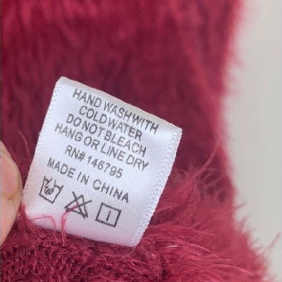 Red Fuzzy Puff Sleeve Mini Sweater Dress 🔥NWT - Picture 8 of 8